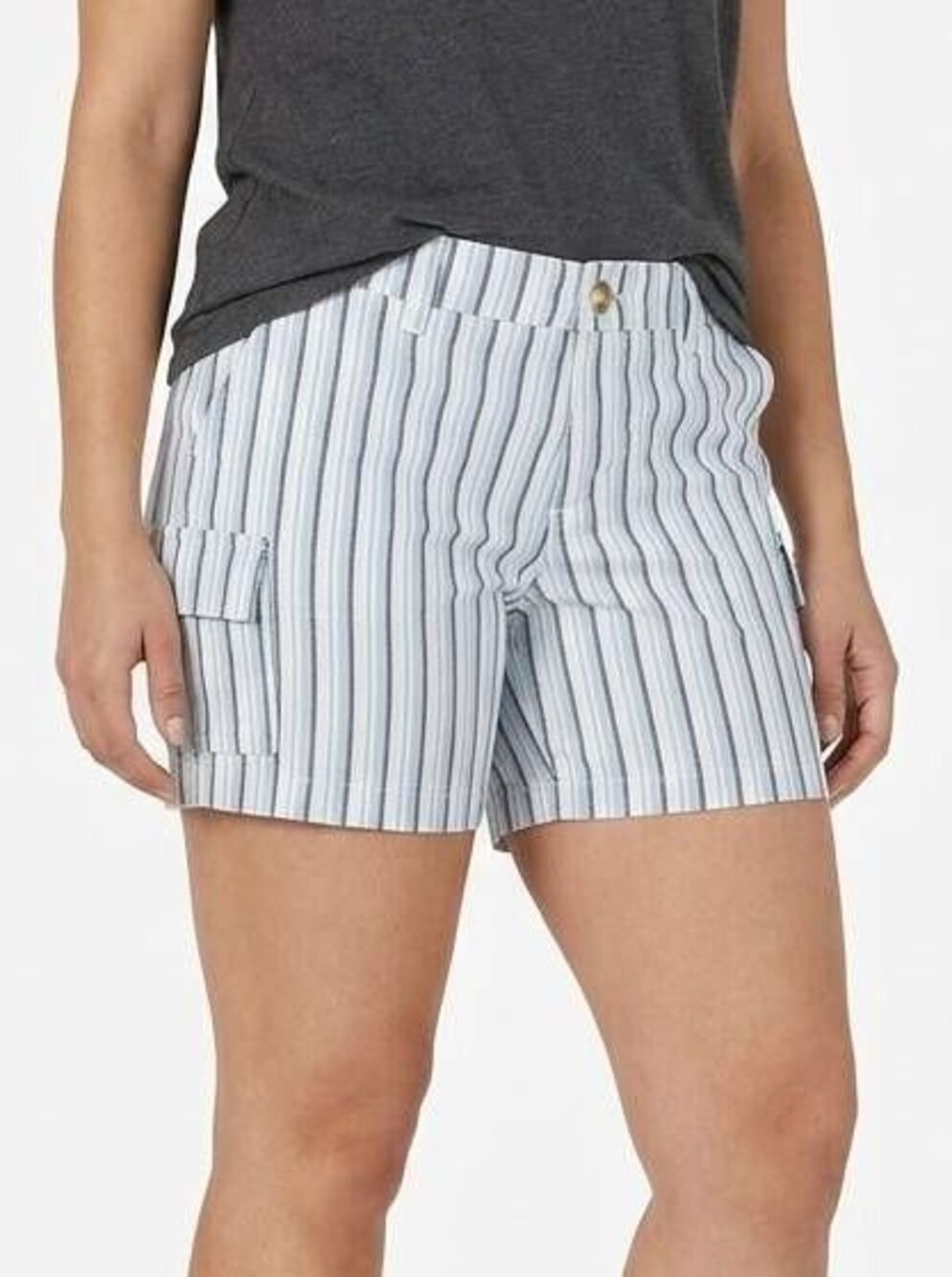 🔺️Lee Blue & White Striped Mid-Rise Cargo Shorts Size 10